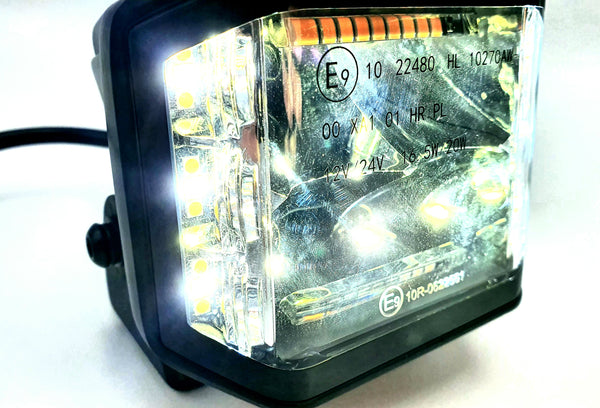 70 watt side shooter met amber flitser ECE R65