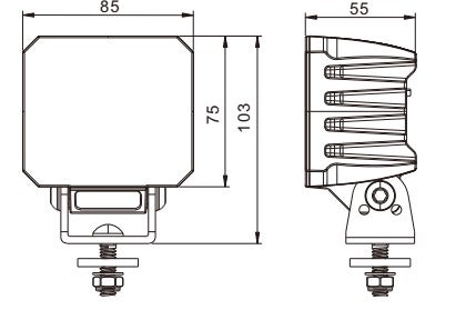 40 watt 3800 Lumen compact werklamp FLOOD TIR - 